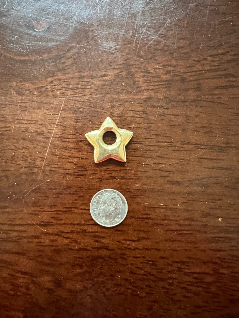 14k yellow gold star slider charm